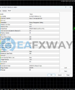 AI Prop Firms Forex Robot MT4 Inputs