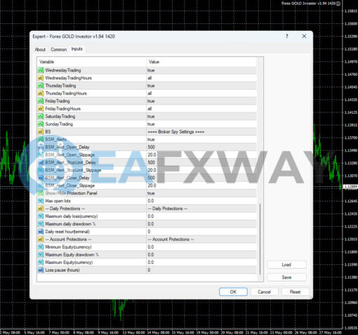 Forex GOLD Investor EA MT4 Inputs 3