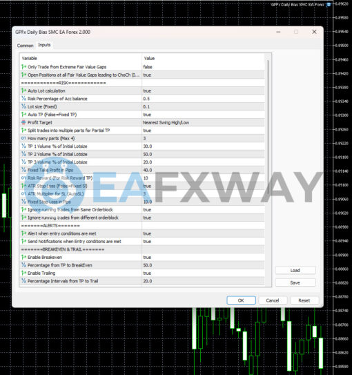 GPFx SMC EA MT5 Inputs 1