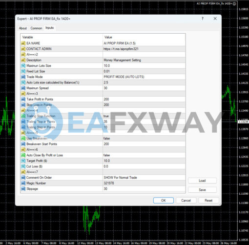 New Ai Prop Firm EA MT4 Inputs