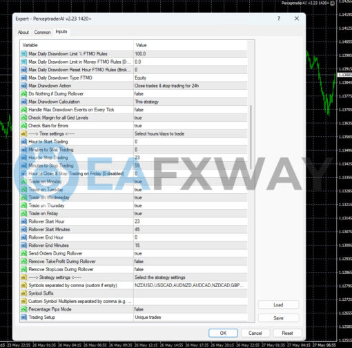 Perceptrader AI EA MT4 Inputs 2
