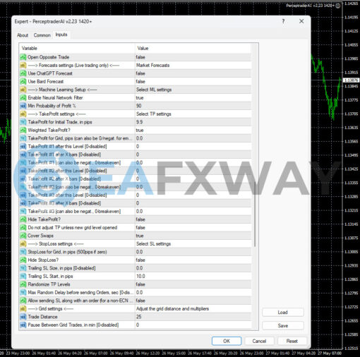 Perceptrader AI EA MT4 Inputs 3