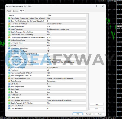 Perceptrader AI EA MT4 Inputs 4