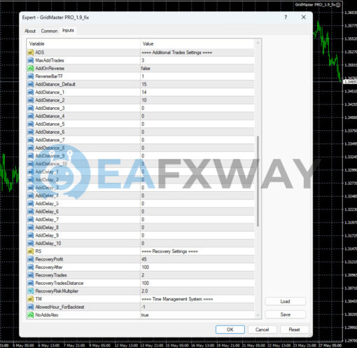 Profitable Grid Master Pro EA MT4 Inputs 2