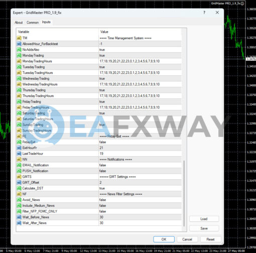 Profitable Grid Master Pro EA MT4 Inputs 3