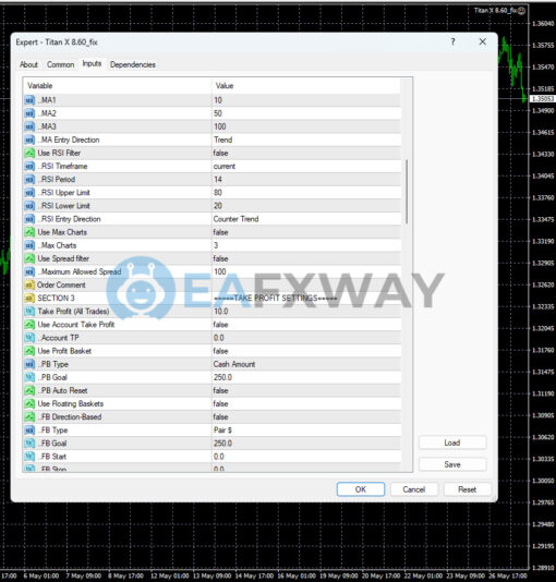 Titan X Tool EA MT4 Inputs 2