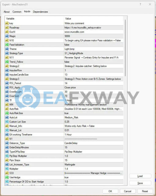 AbuTrader EA MT4 Inputs 1