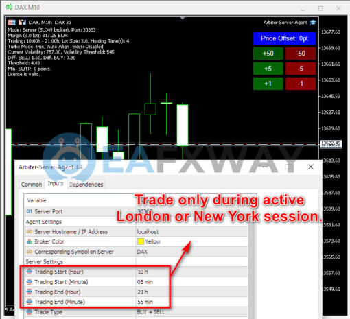 Arbiter Forex Arbitrage MT5 Setting Inputs