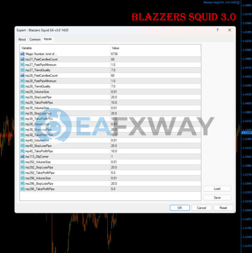Blazzers Squid EA MT4 Inputs
