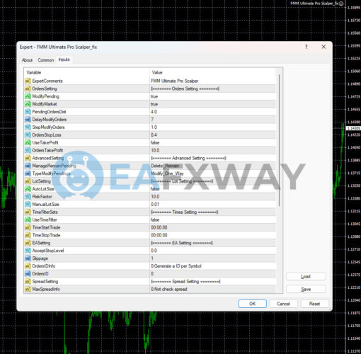 FMM Ultimate Pro Scalper EA MT4 Inputs 1