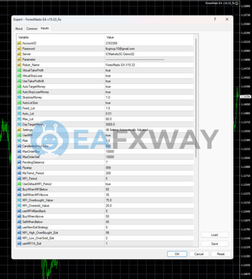 ForexMado EA MT4 Inputs 1