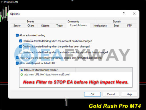 Gold Rush Pro EA MT4 Setting