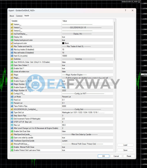 Golden Owl EA MT4 Inputs 1