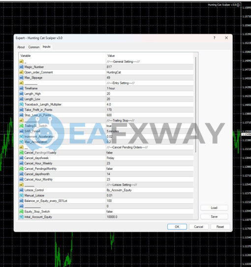 Hunting Cat Scalper EA MT4 Inputs 1