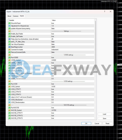 INDICEMENT EA MT4 Inputs 1