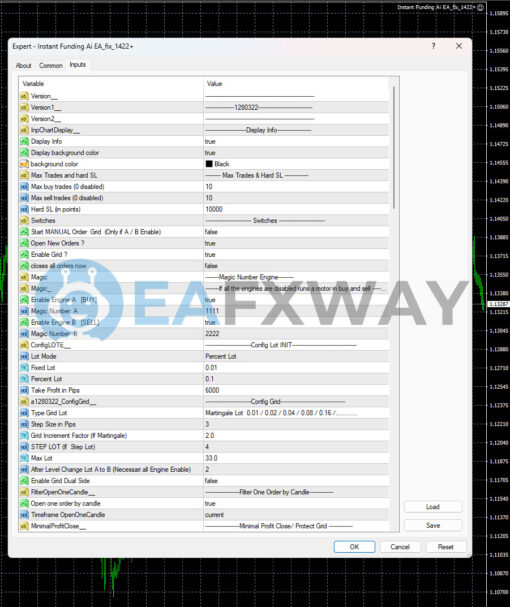 Instant Funding AI EA MT4 Inputs 1