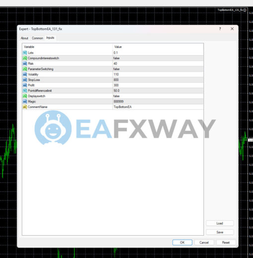 Top Bottom EA MT4 Inputs
