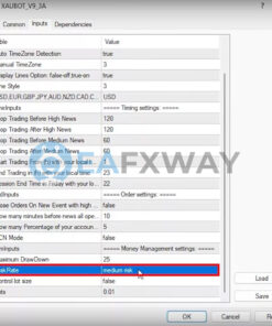XAUBOT EA Gold Trading AI MT4 Inputs