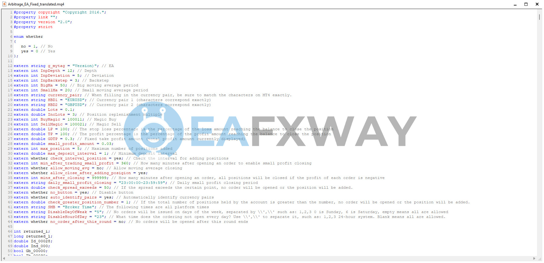 Arbitrage EA Source Code MQ4 account summary balance equity margin closed trade profit
